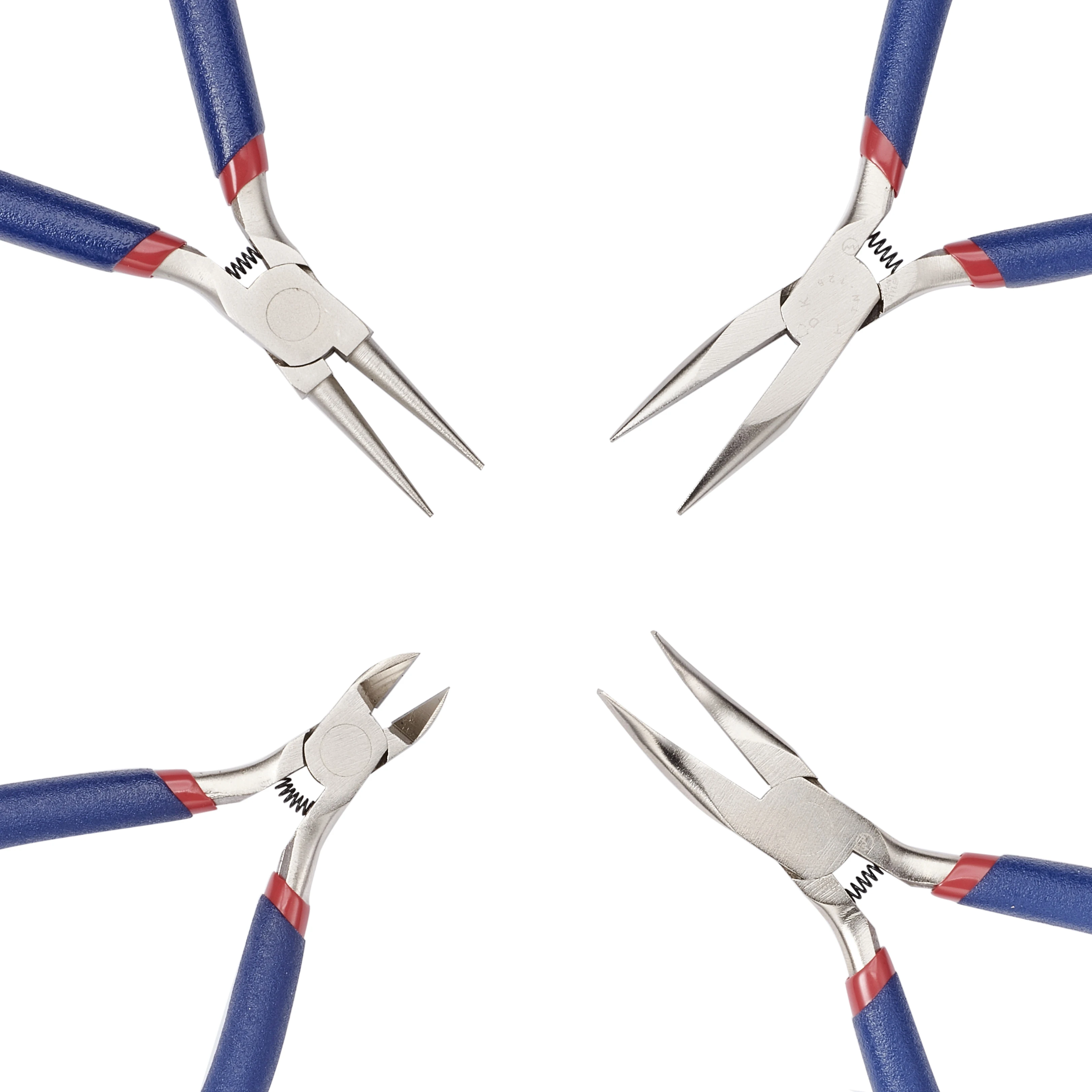 

4Pcs Jewelry Plier Set High Carbon Steel Side Cutting Round/Bent/Long Chain Nose Pliers For Jewelry DIY Making Tools