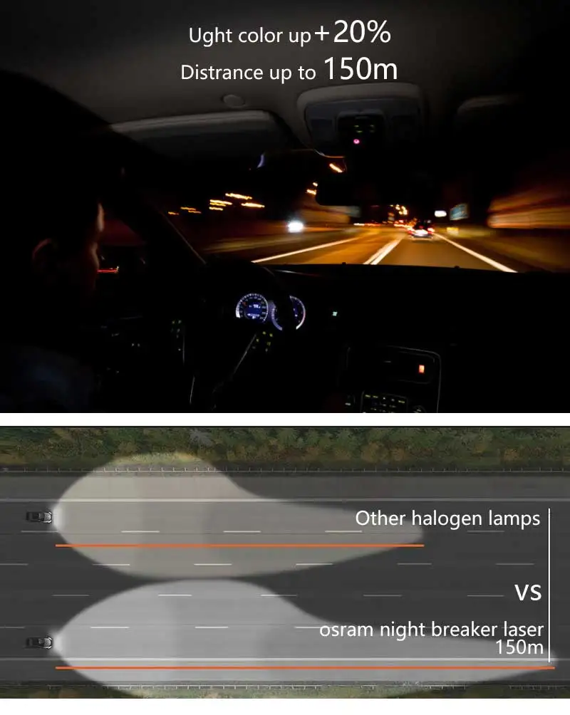 OSRAM Ночной выключатель лазер нового поколения 9006 HB4 12 в 51 Вт P22d автомобильный головной светильник Противотуманные фары+ 150 яркость 9006NL(двойной