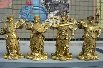 

Copper Statue 16 Chinese Copper brass Buddhism the Four Heavenly Kings God Buddha Statue Set