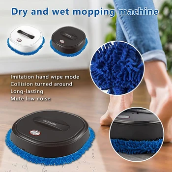 Household Mopping Robot, Low Noise Automatic Floor Mopping Robot Wet and Dry Sweeping Robot Vacuum Cleaner