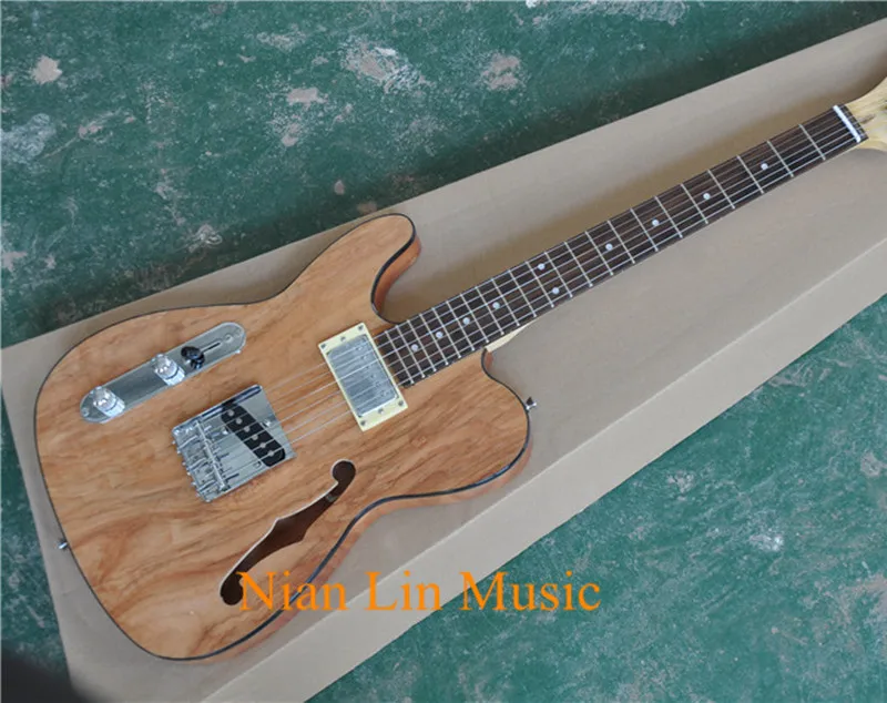 

6-String Electric Guitar,Left-hand,1 F Holes,Mahogany Body,Rosewood Fingerboard,Black Binding and can be Customized