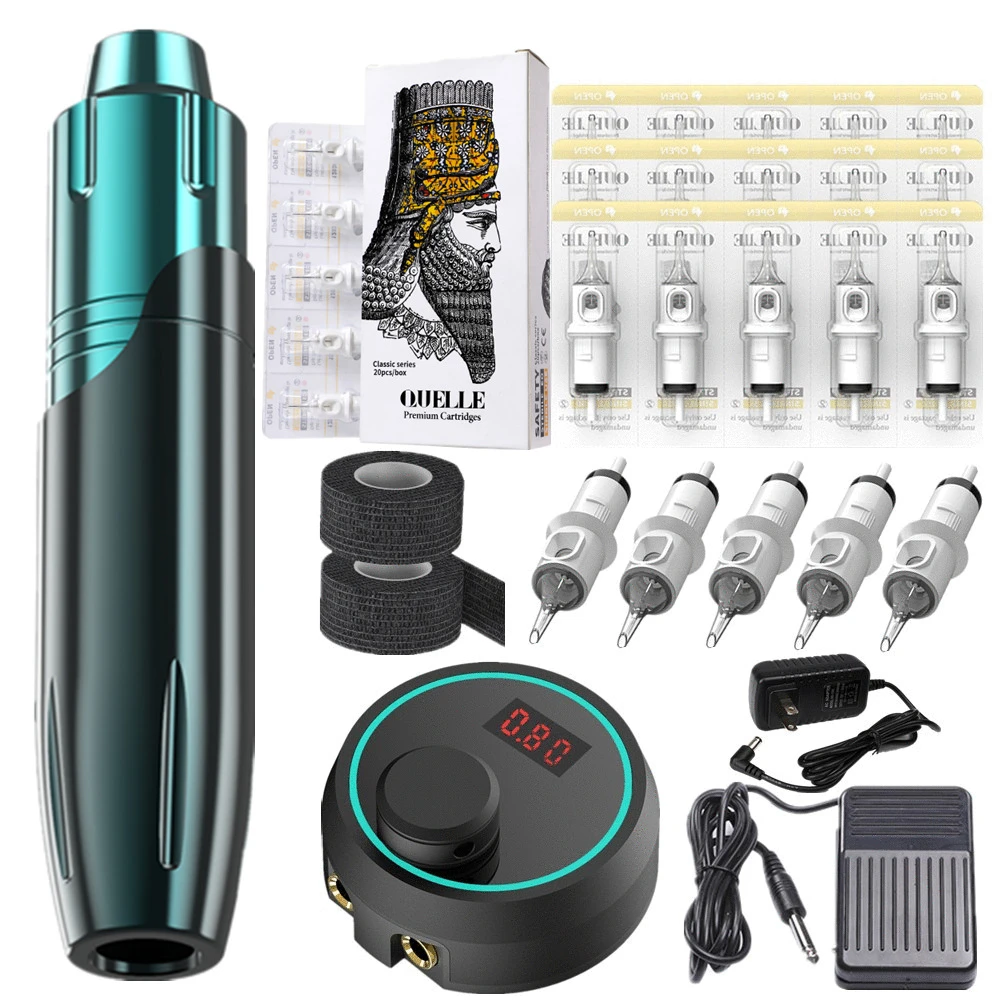 Professional Tattoo Machine Kit Rotary Pen Eyeliner Lip LCD Power Supply Display Permanent Makeup Set Supplies | Красота и здоровье