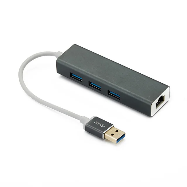 USB3.0 концентратор Gigabit Ethernet сетевой адаптер+ 3 порта концентратор USB 3,0 к RJ45 10/100/1000M Lan Карта для Macbook Windows 10 - Цвет: Зеленый