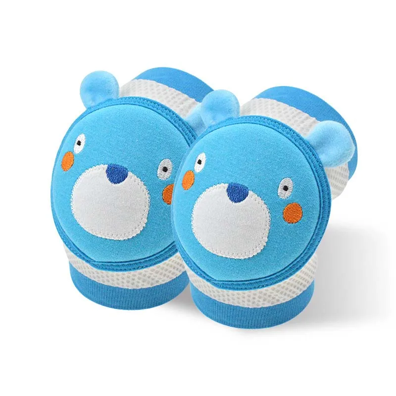 Blue Bear Детские защитные наколенники с героями мультфильмов, противоскользящие сетчатые подушки, защита для ползающего ребенка, хлопковые детские наколенники для девочек, гетры для мальчиков - Цвет: Blue Bear