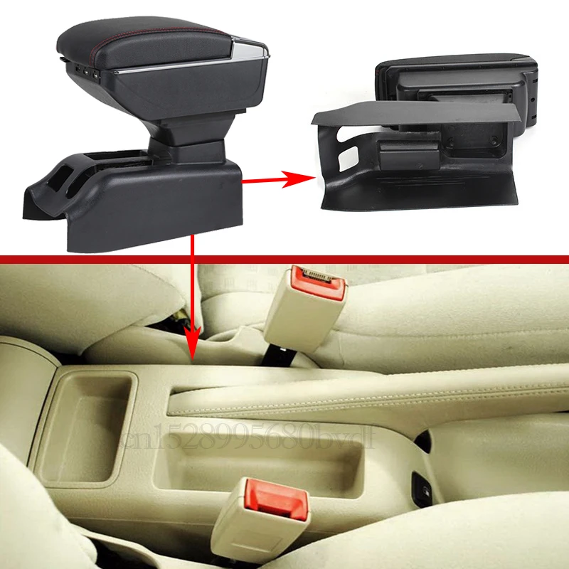 Preise Für Volkswagen Bora Golf 4 Armlehne Box Zentralen Speicher Inhalt Lagerung Box Tasse Halter Aschenbecher Konsole Arm PU Leder Auto styling