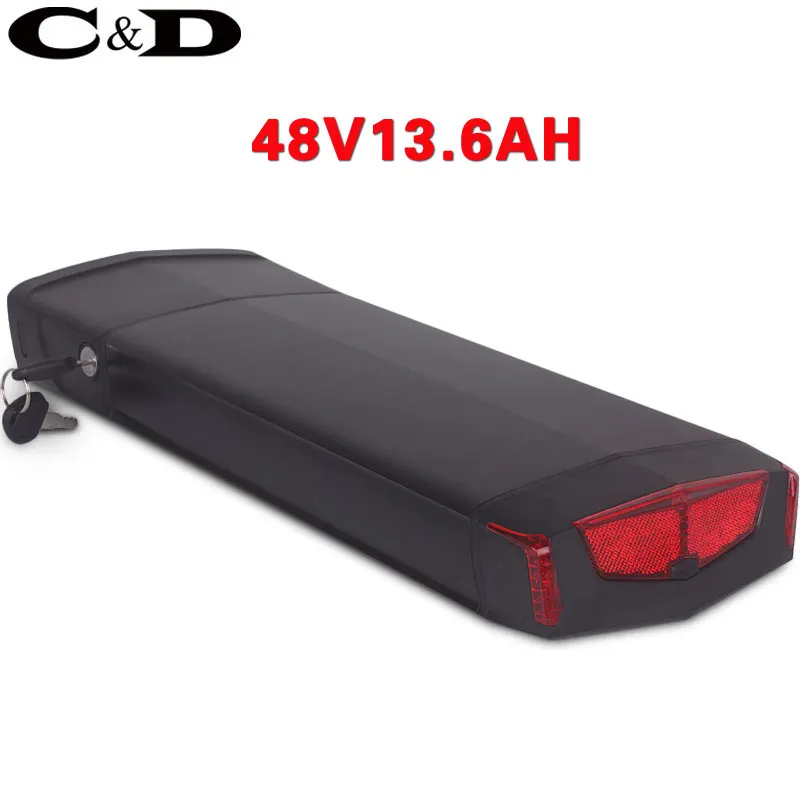 48V13.6AH 2A charger Задняя стойка 48 В батарея 36 В батарея для электровелосипеда 52 В батарея для электровелосипеда для велосипеда литий-ионная аккумуляторная батарея для багажника - Цвет: 48V13.6AH 2A charger