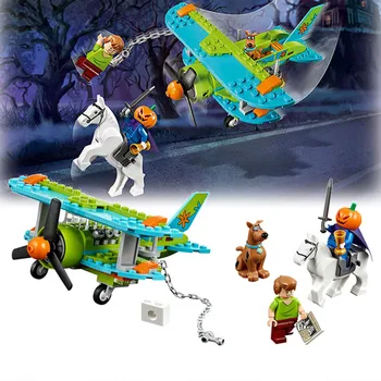 

128 PCS Fit logoinglys 75901 Scooby Doo Mystery Plane Adventures Set Animal Dog Figures Building Blocks Toys For Children Gifts