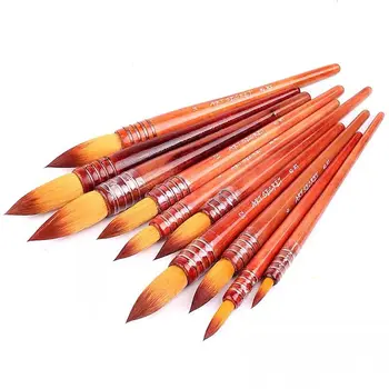 

40RT high quality taklon hair wooden handle art Paint Painting watercolor Acrylic Brushes for artistic drawing