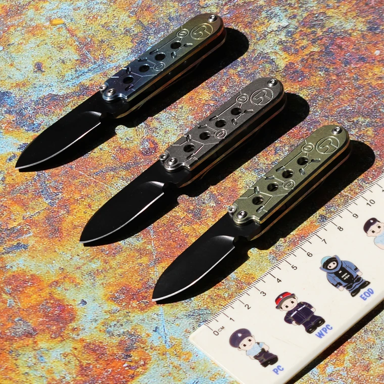 

Pea Pocket Knife Non-locking Titanium Handle AUS8 Blade Portable Tool