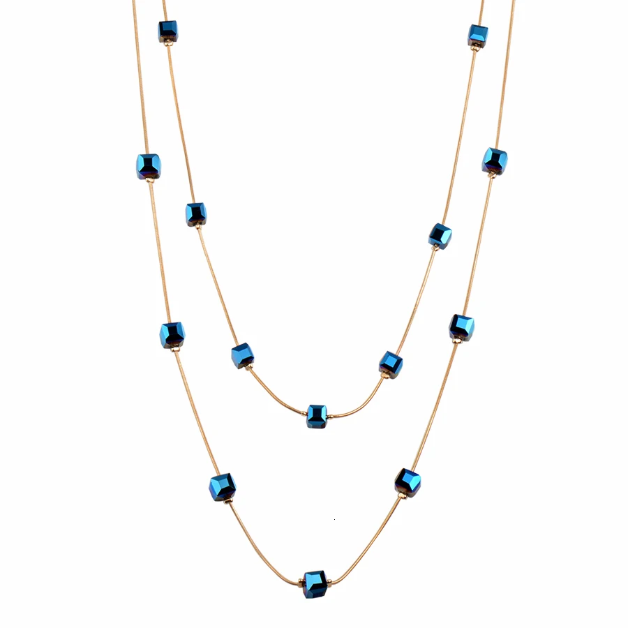 RAVIMOUR кристалл длинное ожерелье для женщин Мода Золотой цвет цепи многослойное Макси ожерелье s& Подвески Ювелирные изделия с чокерами