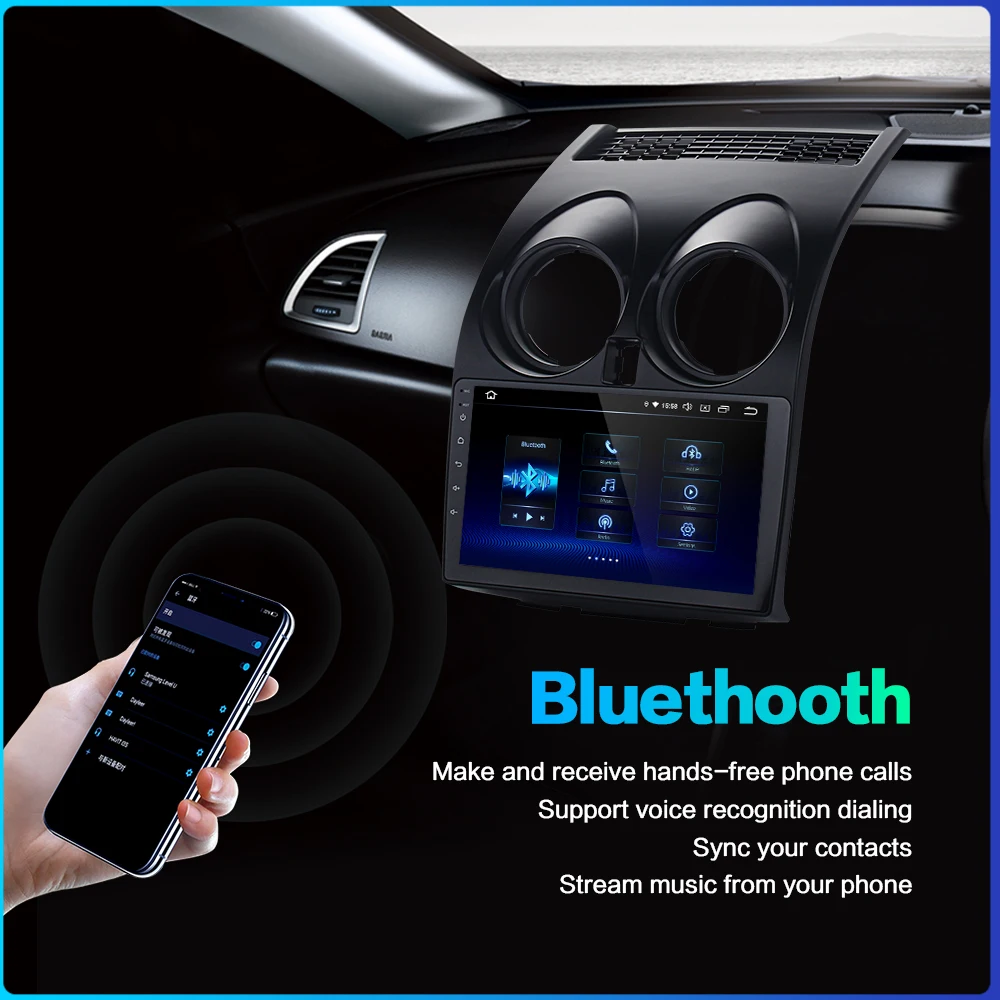 Cheap 10.2" IPS Touch Screen Car Multimedia Player Built-in GPS Androidd 9.0 For Nissan Qashqai 2012 2013 2014 MP3 Bluetooth 3