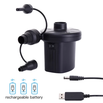 

Electric Air Inflator Portable Quick-Fill Swimming Pool Air Pump USB Rechargeable Air Pump with Nozzle for Home Car Boat