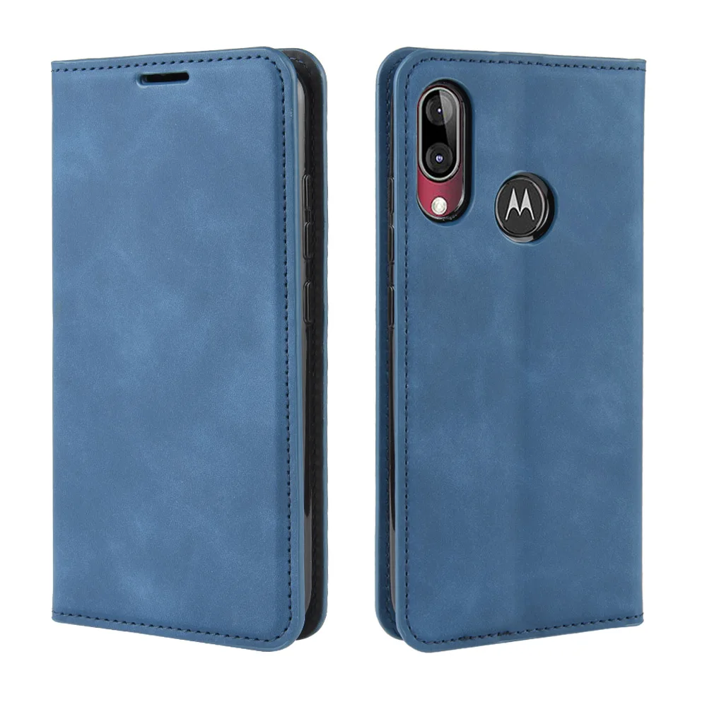 Для Motorola Moto E6s E6 Plus удобный усовершенствованный кожаный двойной Магнитный Флип-кошелек с отделениями для карт чехол для телефона