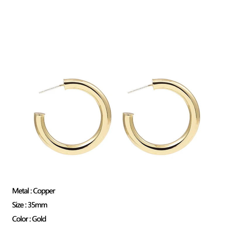 Earrings Classic Stainless Steel for Women Trendy Gold Small Large Circle Punk Jewelry 35 He4b81b50ec8044de9280677ed06365edX