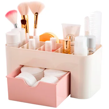 

Plastic Makeup Organizer Box Cosmetics Storage Container Lipstick Holder Jewelry Drawer Organizer Sundries Case Makeup Box