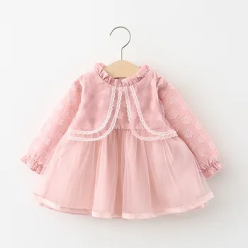 

Autumn Baby Girls Long Sleeve Ruffles Collar Lace Mesh Princess Birthday Party Tutu Ball Gown Dress Kids Infant Clothes vestidos
