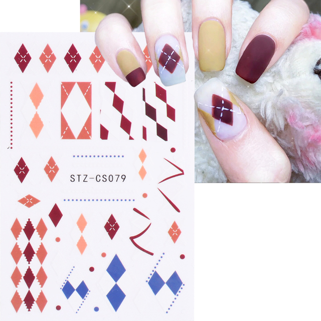 Golden Curve Marble Line Nail Sticker Irregular Swirl Striping Slider Charm Nail Design Gel Polish Decal Manicure LESTZ-CS067