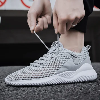 

Hollowing Out Air Mesh Breathable Lightweight Shoes Men Lace Up Comfortable Sweat-Absorbant Sneakers Male Tenis Chaussure Homme