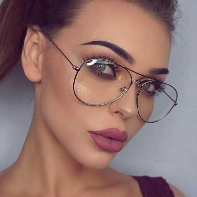 

Man Woman Retro Transparent Metal Eyeglass Frame Moto Car Sunglasses Large Round Glasses Black Silver Gold Eyeglasses #3025