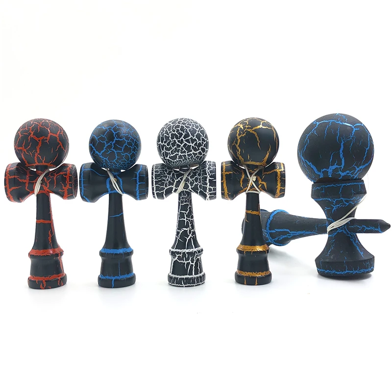 Best 12CM Mini Kendama Wooden Toys Crack Color PU Paint Outdoor Skillful Juggling Ball stress ball For C