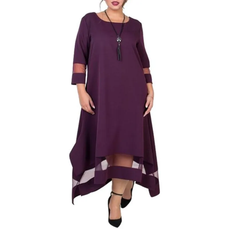 Плюс размер 5XL 6XL2019 Новое весенне-летнее платье Сетчатое элегантное женское платье большого размера Длинное Макси платье вечернее платье vestidos