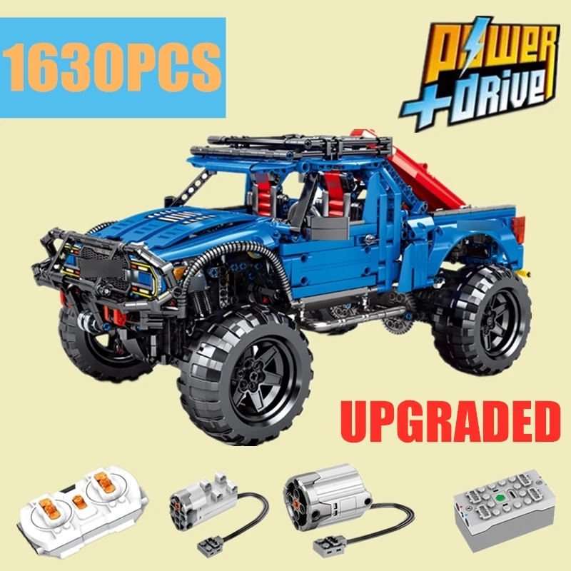 

New RC MOTOR Classic Racing Ford F-150 Raptor Pickup Car Truck Fit Legoings Technic City Model Building Blocks Kid Boy Gift Toy