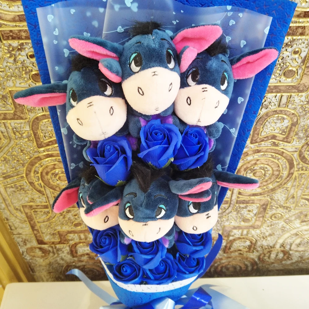 BOLAFYNIA Eeyore dokey плюшевые игрушки мыло цветок букет мягкие плюшевые букеты на День святого Валентина День рождения рождественские подарки