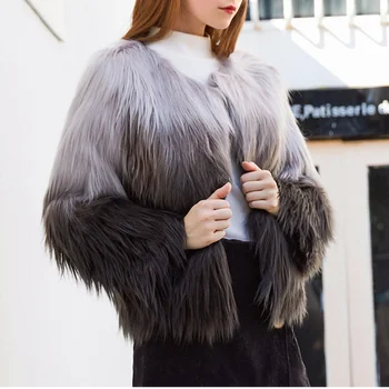 

Fashion Faux Fur Coat Patchwork Winter Coat Women Long Sleeve Autumn Female Fur Coat Plus Size Fur Jacket Woman 3xl Outwear Tops
