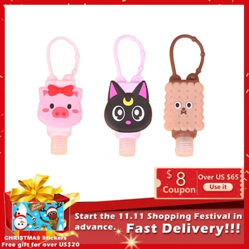 

Cartoon Mini Hand Sanitizer Split Bottles 3Pcs Travel Portable Hand Gel Holder Split Bottles No Clean Detachable Cover Bottle