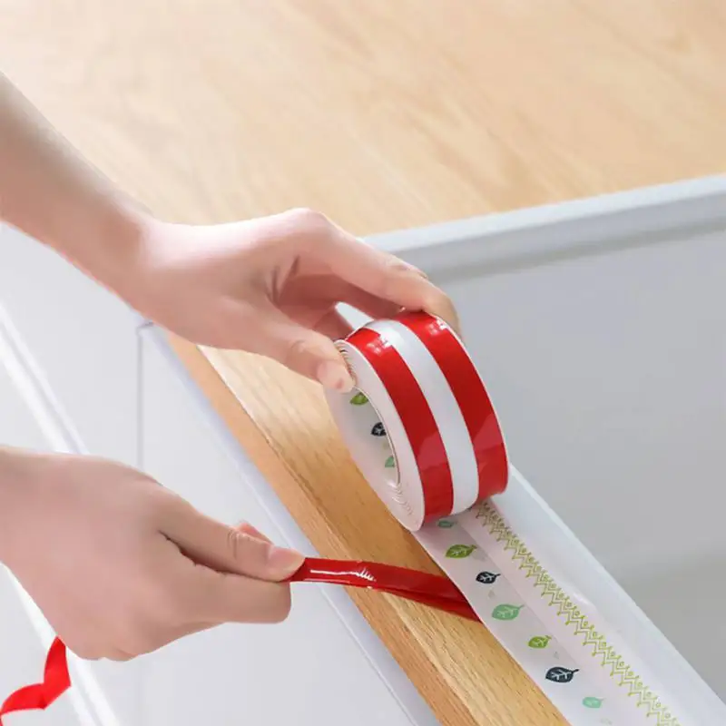 Self Adhesive Kitchen Waterproof Mildew Proof Adhesive Tape Bathroom Toilet Wall Corner Line Sink Sealing Sticker Decorative