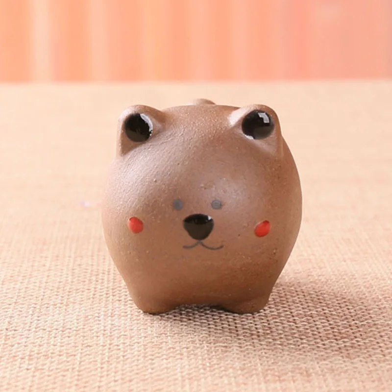 Creative cat ceramic animal succulents small flowerpot office living room home decoration small ornaments fake Plant bonsai - Цвет: 10