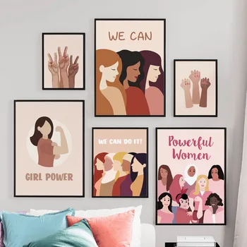 

Wall Art Canvas Painting Powerful Women Girl Power We Can Quotes Nordic Posters And Prints Wall Pictures For Living Room Decor