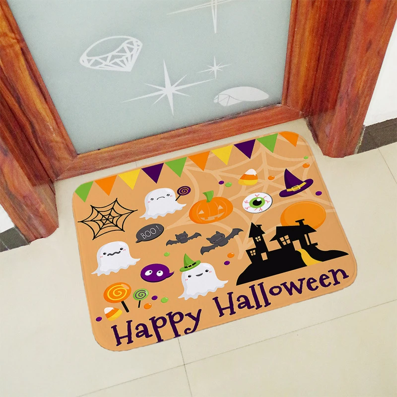 И надписью "Happy halloween" ковер 40x60 см/50x80 см, 50x120 см наружный входной напольные ковры для спальни кухня Холл коврик антискользящий коврик для двери