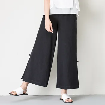 

2019 New Winter Autunmn Women Cotton High Quality Wide Leg Pants Fashion Casual Ladies Pants KV01