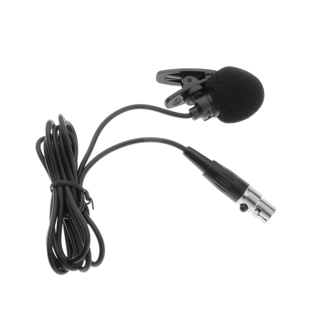 XLR 3 Pin Microphone Condenser Tie Clip For Wireless BodyPack Transmitter