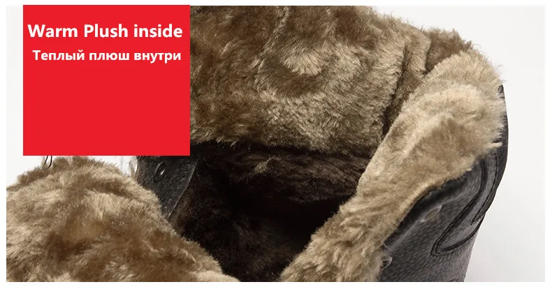 Супер Теплый Для мужчин прошитой подошве; теплые зимние плюшевые сапоги из высококачественной кожи на открытом воздухе, из натуральной кожи, Повседневное спортивная обувь зимние сапоги из плюша, прочная, долговечная подошва обуви