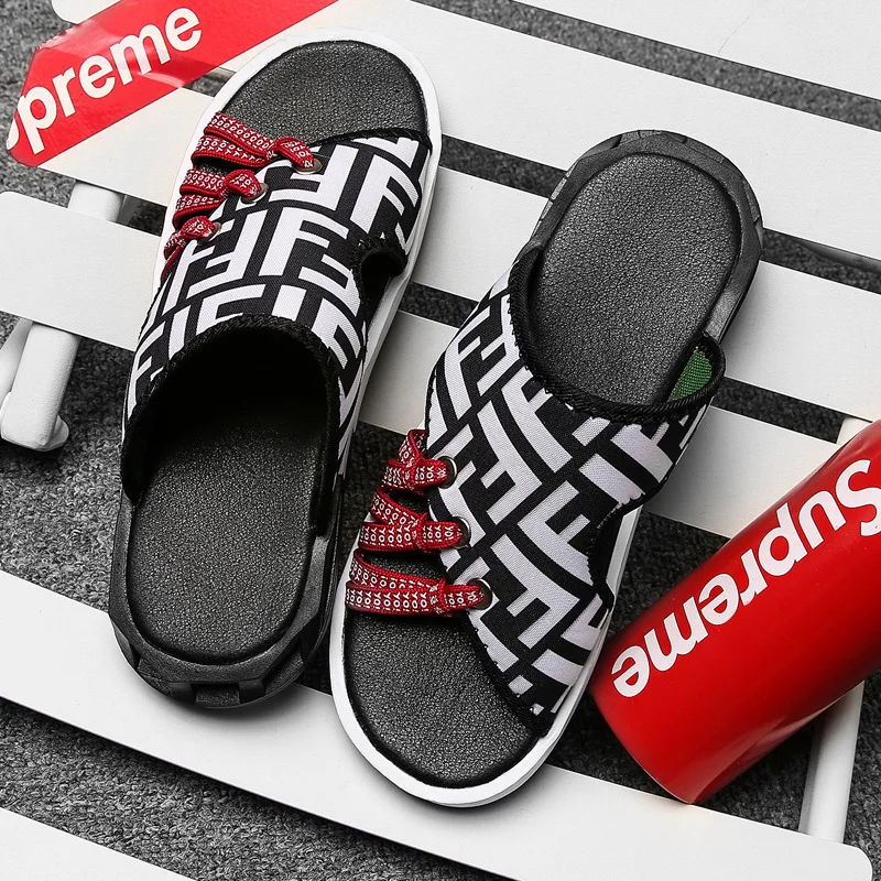 

2019 Summer Ethnic-Style MEN'S Slippers Trend Sandals Men's Cool Sandals Herringbone chao tuo Fashion Sandals