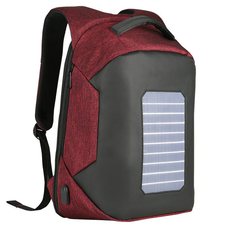 

Men's leisure backpack solar USB rechargeable nylon backpack multi-function anti-theft computer notebook travel bag
