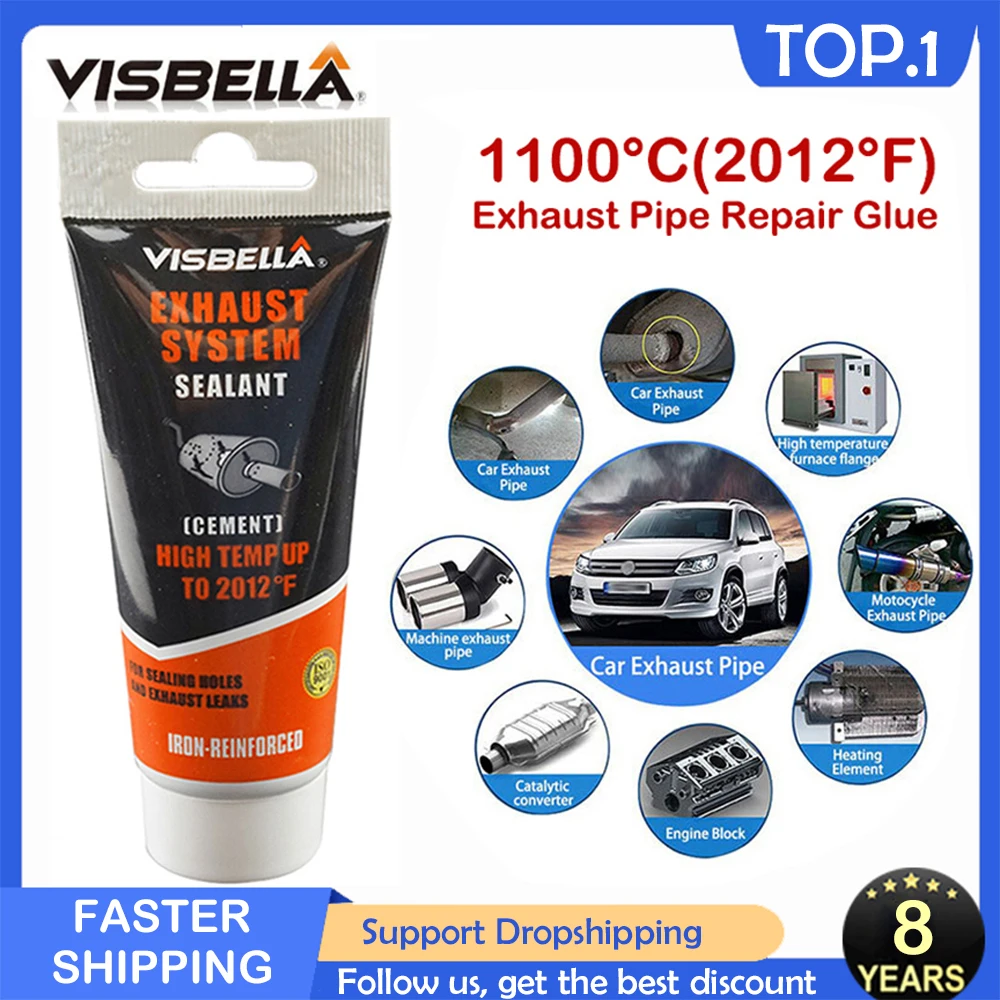 Visbella Car Exhaust Filler Exhaust Pipe Repair Glue Sealant High