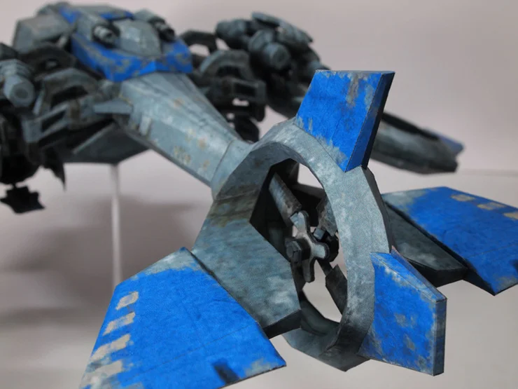 StarCraft 2 Terran Human Atttack Vessel Planetary Craft Banshee Paper Model 11cm = 4" Tall Puzzles Handmade Toy DIY