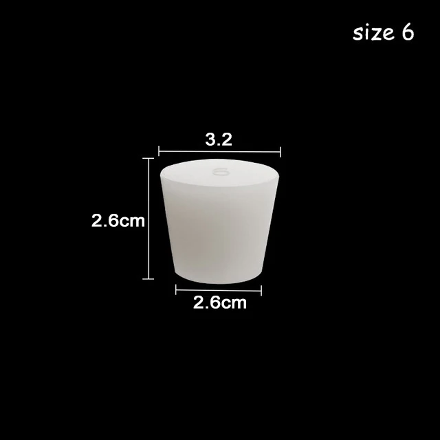 size 6 2 шт./лот, Силиконовая пробка без отверстия, пищевая резиновая пробка для брожения, баррель, воздушный клапан для пивоварения, для домашнего пивоварения - Цвет: size 6