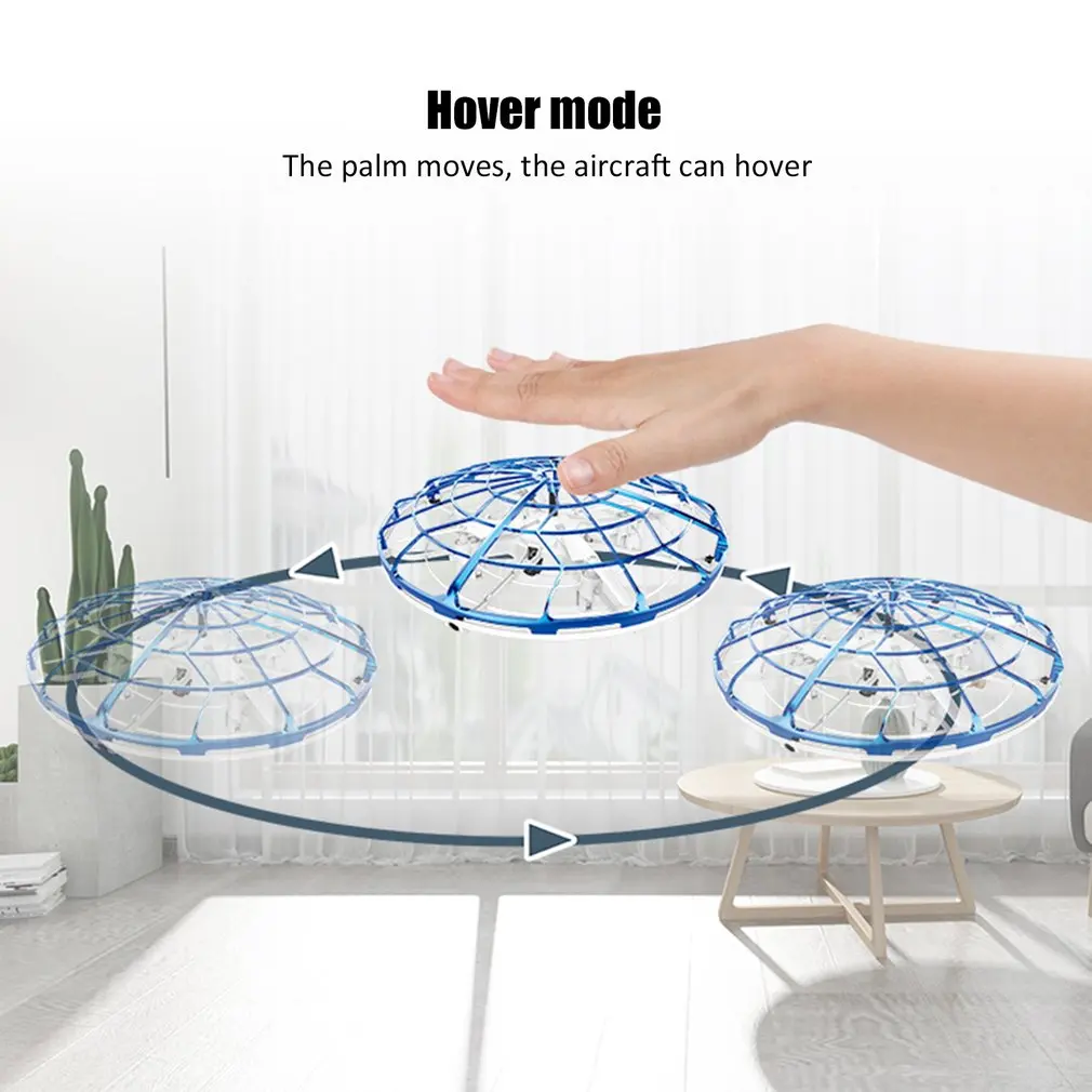 Светодиодный мини-игрушка UFO с поворотом движения, четыре оси, летающий самолет, Дрон, подарок, мини-игрушка для мальчиков