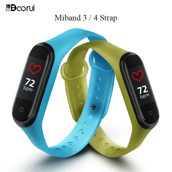 

BOORUI Transparent mi band 4 strap correa mi band 4 Colorful Silicone Colorful pulsera Wrist Strap for xiaomi miband 3 4 band