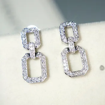 

2020 Eight shape Drop Earrring AAAAA cz 925 sterling silver Bijou Vintage Party Wedding Dangle Earrings for women Bridal Jewelry