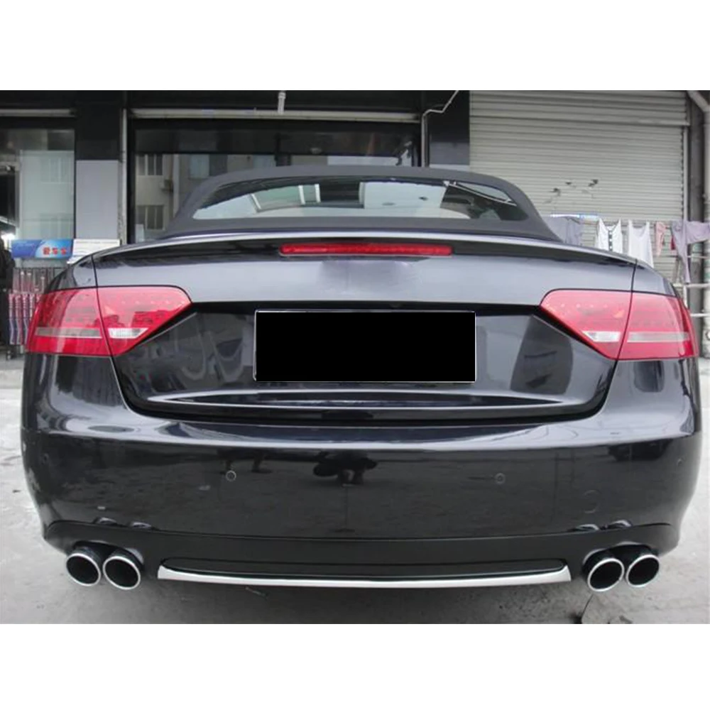 ПУ черный задний бампер диффузор Серебряная полоска спойлер для Audi A5 2 двери купе стандарт только 2008-2011 Non-Sline