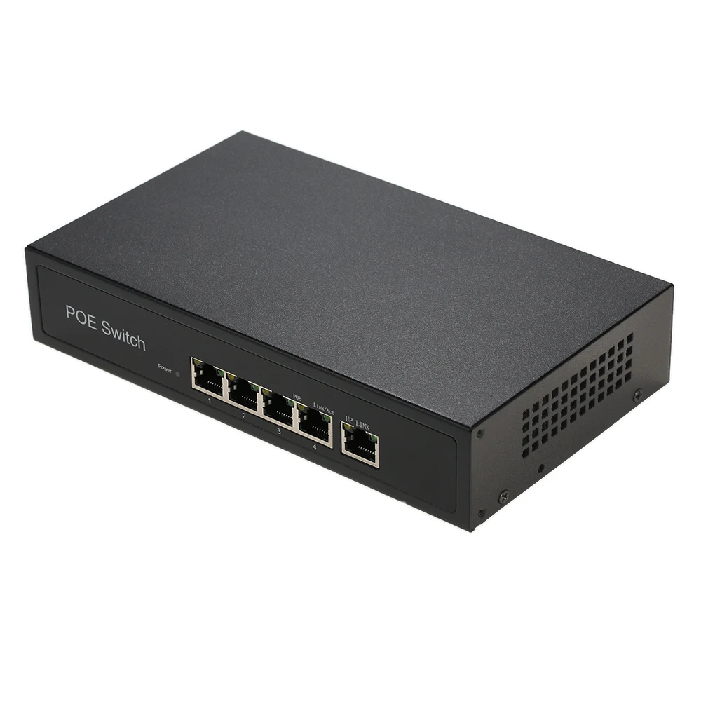 1+ 4 Порты 10/100 Мбит/с PoE выключатель инъектор Мощность over Ethernet IEEE 802.3af для камер VoIP встроенный Питание для настольного компьютера