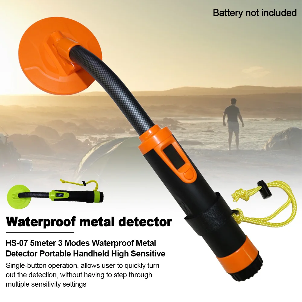 

Portable Handheld Waterproof Metal Detector HS-07 5meter Multipurpose Tool Measurement High Sensitive Vibration Outdoor Ground