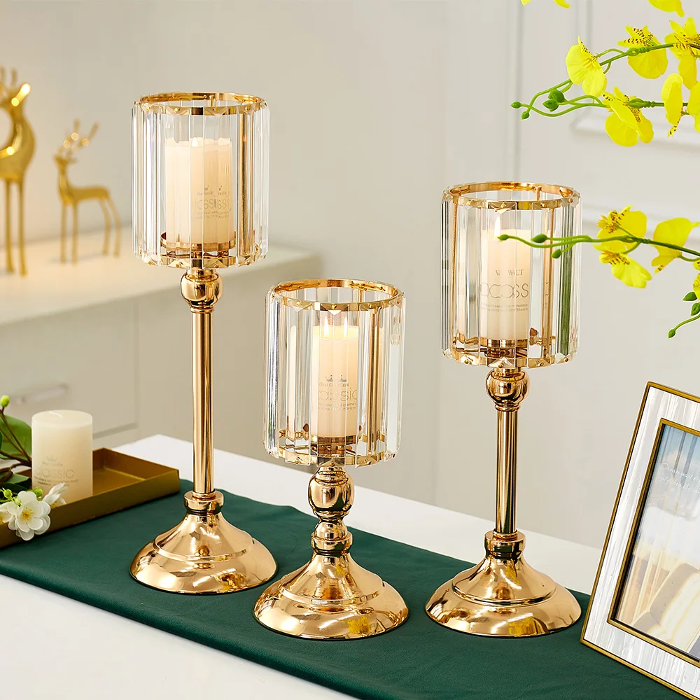 Nordic Home Decor Golden Metal Pillar Candle Holder Candle Centerpieces  Table Mantel Fireplace Decor Metal Candlestick Christmas - Candle Holders -  AliExpress