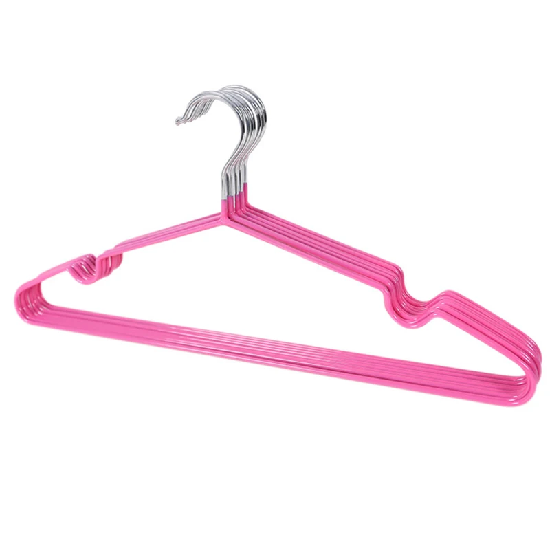 Household Hanger Dip-molded Curved Hangers Hanger Non-slip Children Adult High Quality New - Цвет: Rose Red