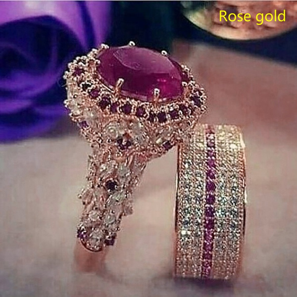 Fashion Luxury Princess Ring Cubic Zircon Bridal Marriage Elegant Rings for Women Couple Wedding Jewelry Accessories